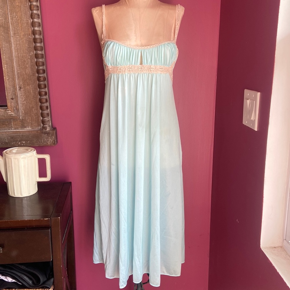 Vintage 60s Blue Kayser Nightgown Housedress - image 1